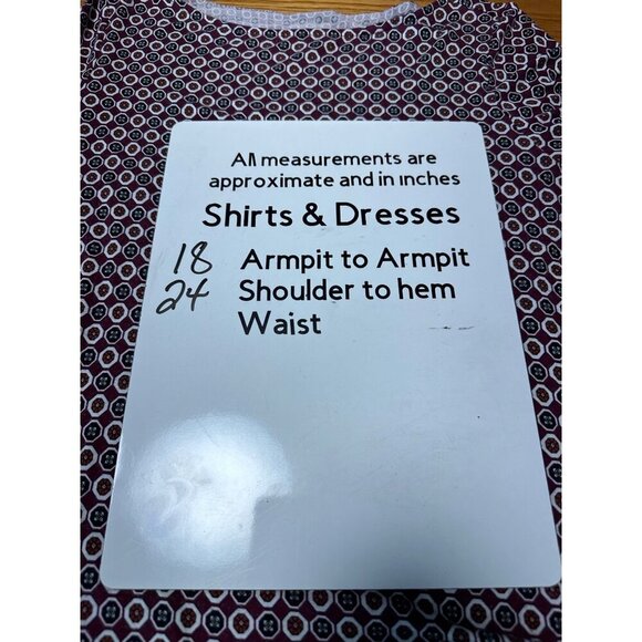 J Jill Wearever Layered Split Back Tunic Top Red Black Geo Print Stretch Size SP - Picture 10 of 10